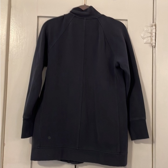 Lululemon Back To It Wrap Jacket Side Zip Pockets Cotton Fleece Inkwell Cozy 6 - Picture 4 of 7